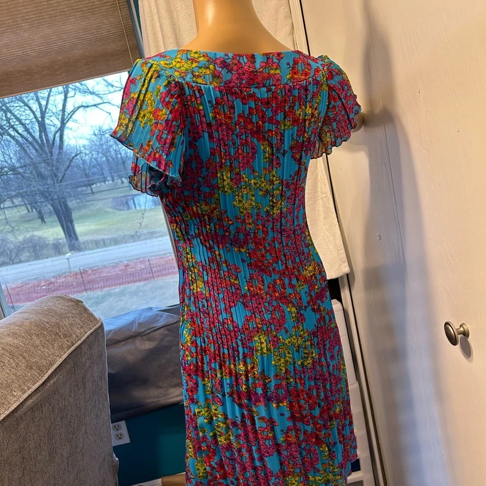 NWOT sharp blue w flowers casual, party homecoming prom wedding date night dress - Picture 2 of 7